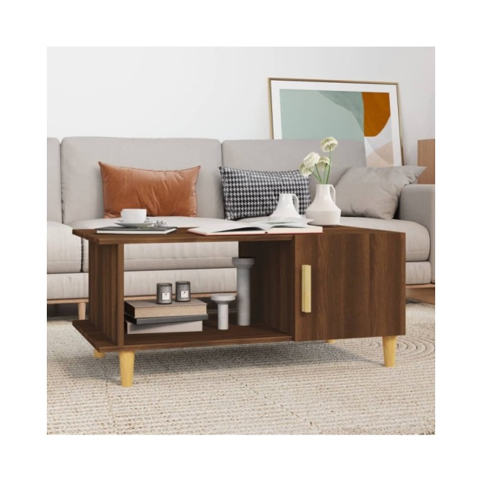 Table basse Chêne marron 90x50x40 cm Bois d'ingénierie