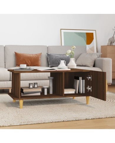 Table basse Chêne marron 90x50x40 cm Bois d'ingénierie