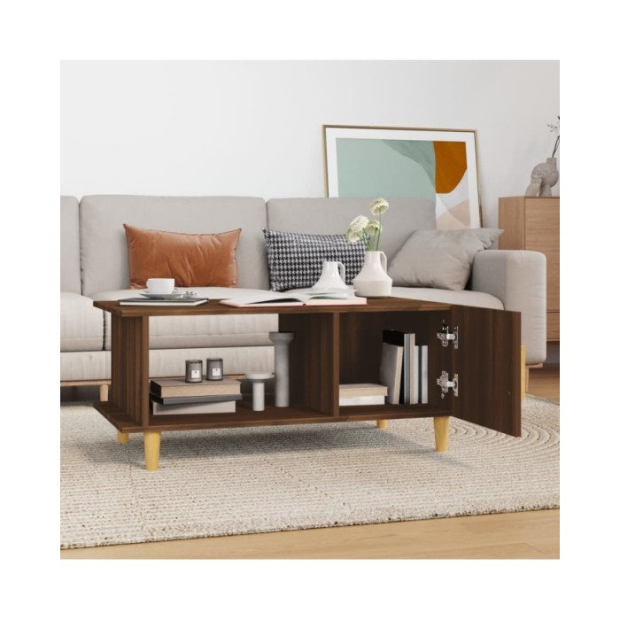 Table basse Chêne marron 90x50x40 cm Bois d'ingénierie