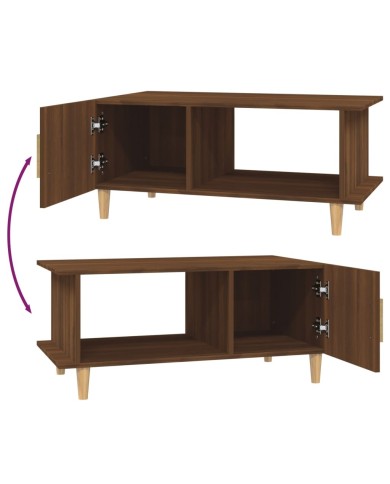 Table basse Chêne marron 90x50x40 cm Bois d'ingénierie