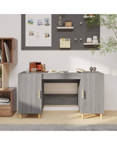 Bureau Sonoma gris 140x50x75 cm Bois d'ingénierie
