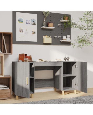 Bureau Sonoma gris 140x50x75 cm Bois d'ingénierie