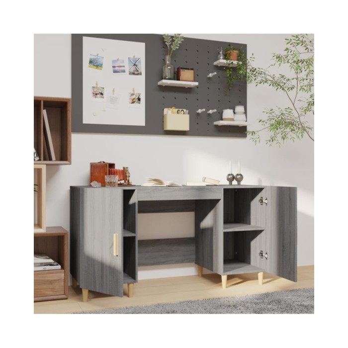 Bureau Sonoma gris 140x50x75 cm Bois d'ingénierie