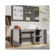 Bureau Sonoma gris 140x50x75 cm Bois d'ingénierie