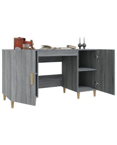 Bureau Sonoma gris 140x50x75 cm Bois d'ingénierie