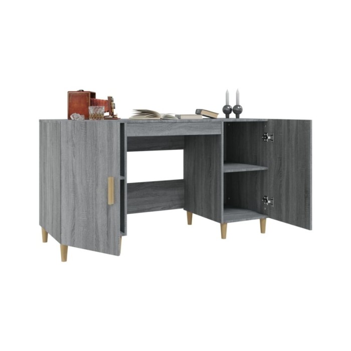Bureau Sonoma gris 140x50x75 cm Bois d'ingénierie