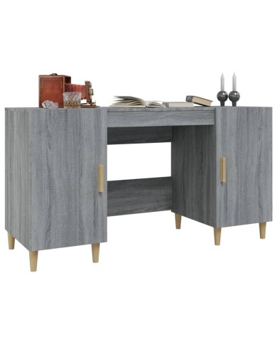 Bureau Sonoma gris 140x50x75 cm Bois d'ingénierie