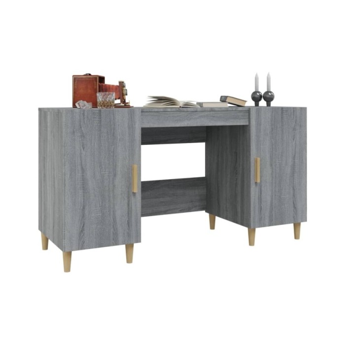 Bureau Sonoma gris 140x50x75 cm Bois d'ingénierie