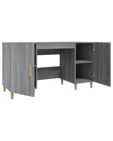 Bureau Sonoma gris 140x50x75 cm Bois d'ingénierie