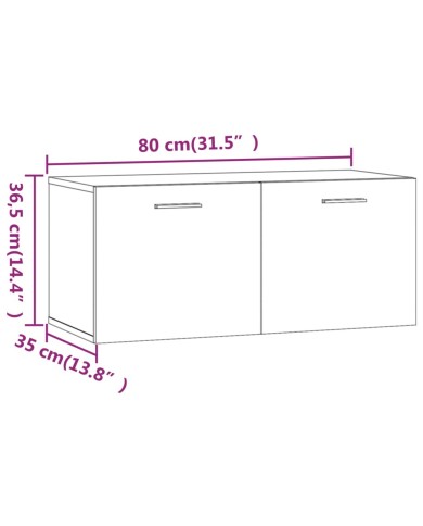 Armoire murale Chêne marron 80x35x36,5 cm Bois d'ingénierie