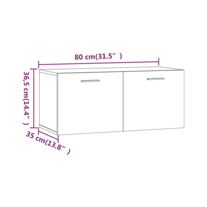 Armoire murale Chêne marron 80x35x36,5 cm Bois d'ingénierie