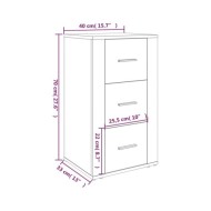 Buffet Chêne fumé 40x33x70 cm Bois d'ingénierie