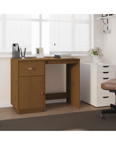 Bureau Marron miel 95x50x75 cm Bois massif de pin