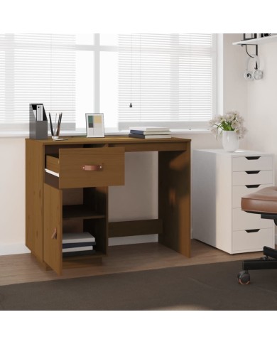 Bureau Marron miel 95x50x75 cm Bois massif de pin