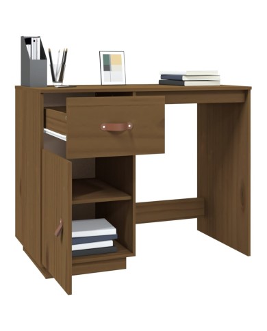 Bureau Marron miel 95x50x75 cm Bois massif de pin
