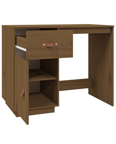 Bureau Marron miel 95x50x75 cm Bois massif de pin