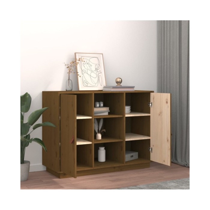 Buffet Marron miel 100x40x75 cm Bois massif de pin