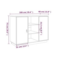 Buffet Marron miel 100x40x75 cm Bois massif de pin