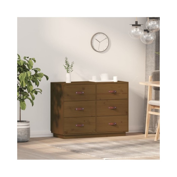 Buffet Marron miel 100x40x75 cm Bois massif de pin