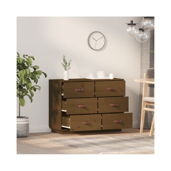 Buffet Marron miel 100x40x75 cm Bois massif de pin