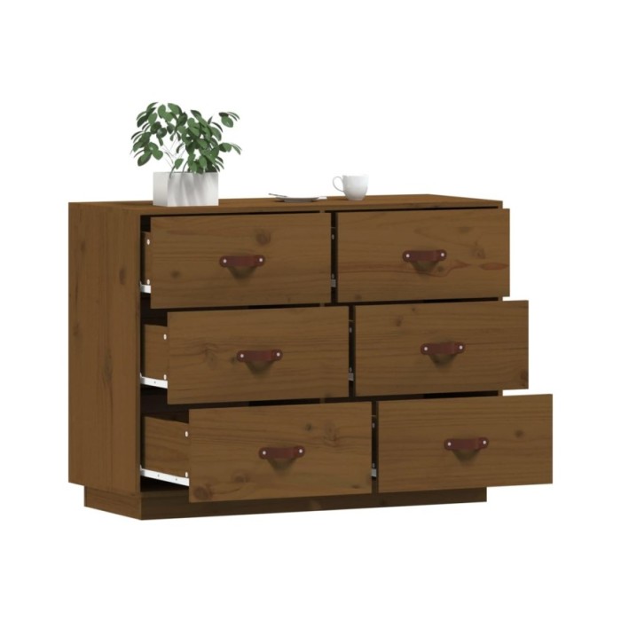 Buffet Marron miel 100x40x75 cm Bois massif de pin