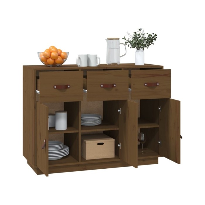 Buffet Marron miel 100x40x75 cm Bois massif de pin