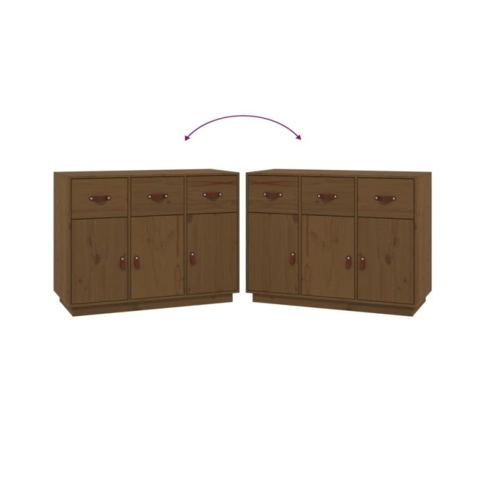 Buffet Marron miel 100x40x75 cm Bois massif de pin