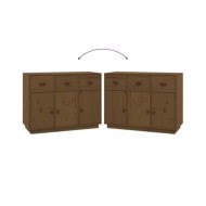 Buffet Marron miel 100x40x75 cm Bois massif de pin
