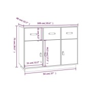 Buffet Marron miel 100x40x75 cm Bois massif de pin