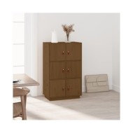 Buffet haut Marron miel 67x40x108,5 cm Bois massif de pin