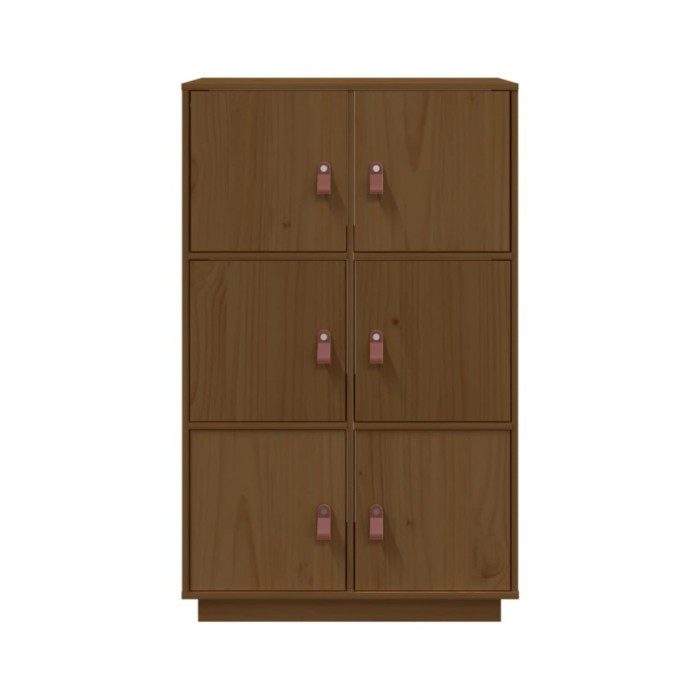 Buffet haut Marron miel 67x40x108,5 cm Bois massif de pin