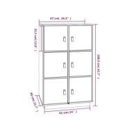Buffet haut Marron miel 67x40x108,5 cm Bois massif de pin