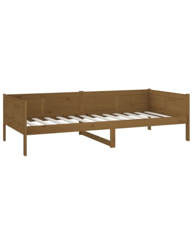 Lit de jour Marron miel Bois massif de pin 90x190 cm