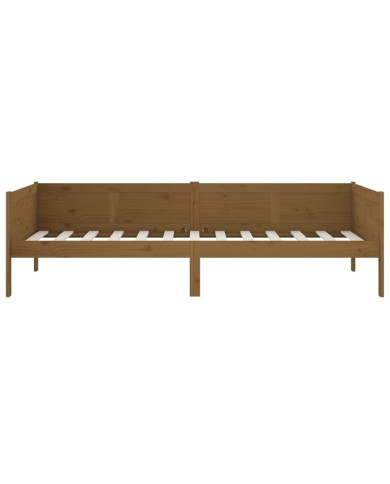 Lit de jour Marron miel Bois massif de pin 90x190 cm