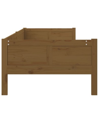 Lit de jour Marron miel Bois massif de pin 90x190 cm