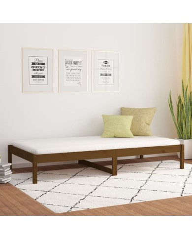Lit de jour Marron miel 90x190 cm Simple Bois de pin massif