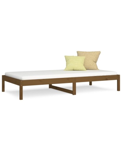 Lit de jour Marron miel 90x190 cm Simple Bois de pin massif