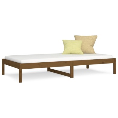 Lit de jour Marron miel 90x190 cm Simple Bois de pin massif