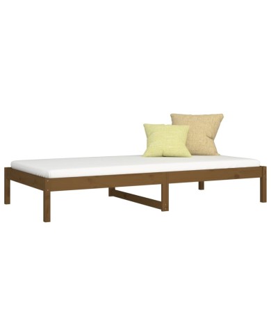 Lit de jour Marron miel 90x190 cm Simple Bois de pin massif