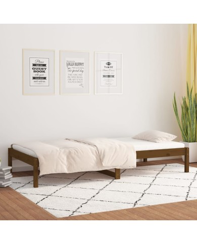 Lit de jour Marron miel 90x190 cm Simple Bois de pin massif