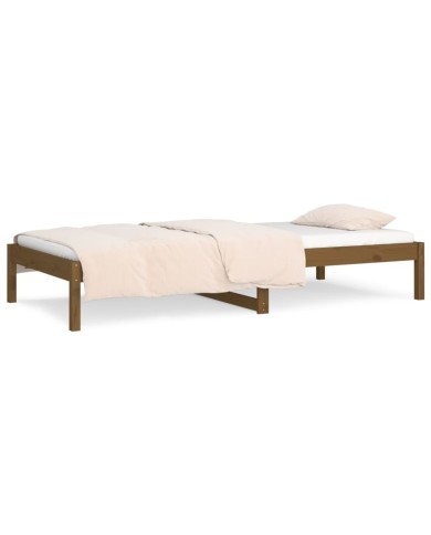 Lit de jour Marron miel 90x190 cm Simple Bois de pin massif