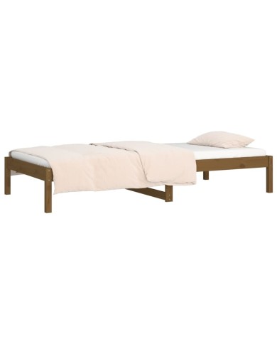 Lit de jour Marron miel 90x190 cm Simple Bois de pin massif