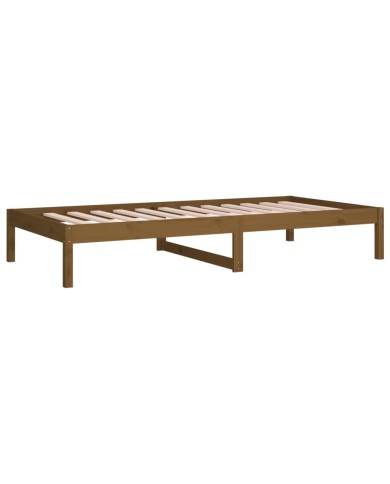 Lit de jour Marron miel 90x190 cm Simple Bois de pin massif