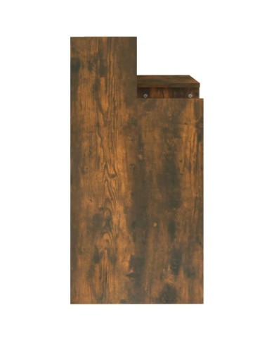Bureau et lumières LED Chêne fumé 97x45x90 cm Bois d'ingénierie