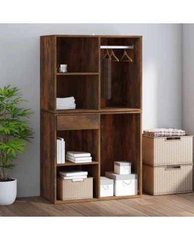 Armoire de dressing Chêne fumé 80x40x65 cm Bois d'ingénierie
