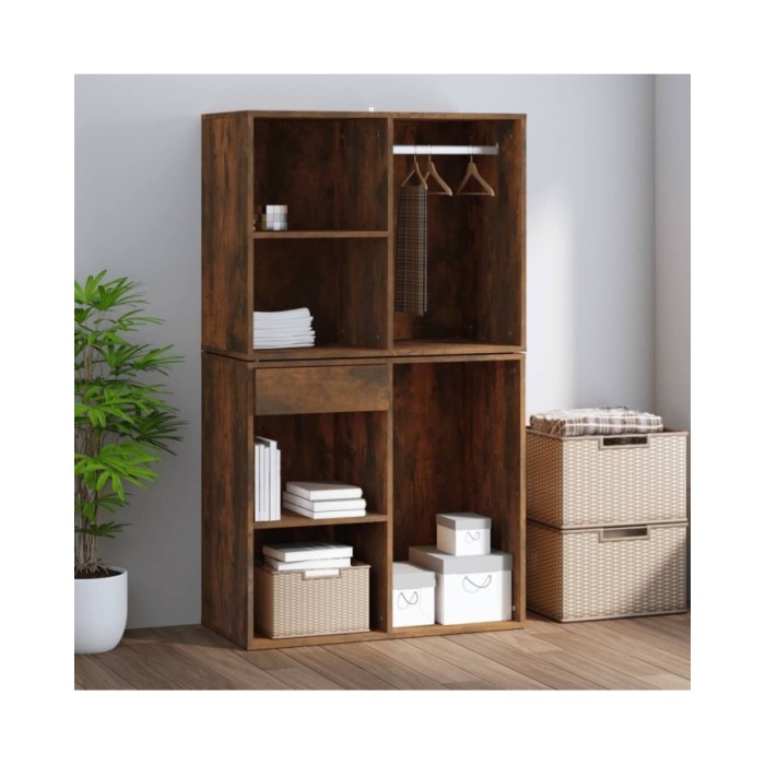 Armoire de dressing Chêne fumé 80x40x65 cm Bois d'ingénierie