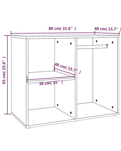 Armoire de dressing Chêne fumé 80x40x65 cm Bois d'ingénierie