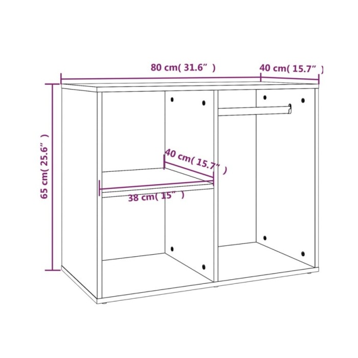 Armoire de dressing Chêne fumé 80x40x65 cm Bois d'ingénierie