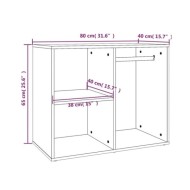 Armoire de dressing Chêne fumé 80x40x65 cm Bois d'ingénierie