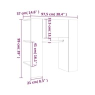Armoire de couloir Sonoma gris 97,5x37x99 cm Bois d'ingénierie